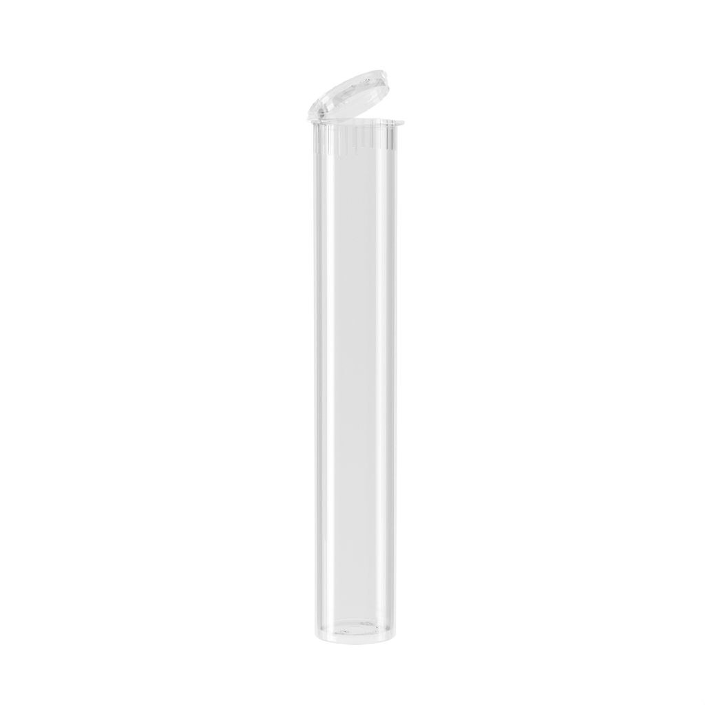 (116mm) Child Resistant Pop Top Pre-Roll Tubes - Clear