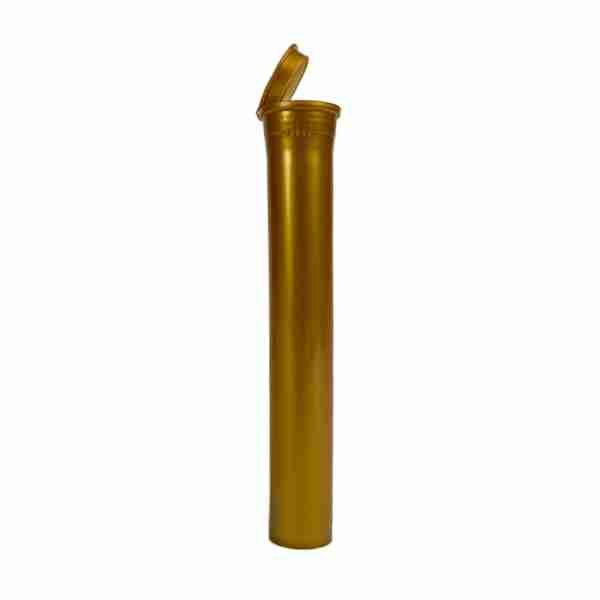 (116mm) Gold Child Resistant Pop Top Pre-Roll Tubes - Made in the USA