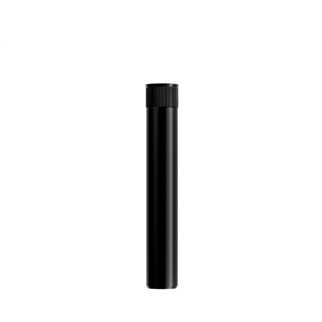 Short Solid Black (99mm) Pre-Roll Tubes - Black Lid