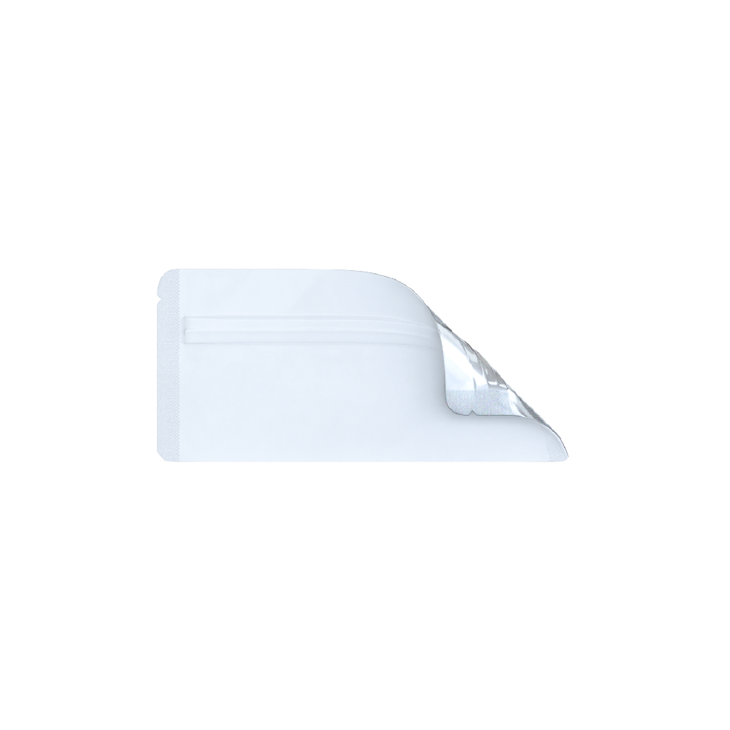Pre-Roll Glossy White/Clear Smell Proof Mylar Bags
