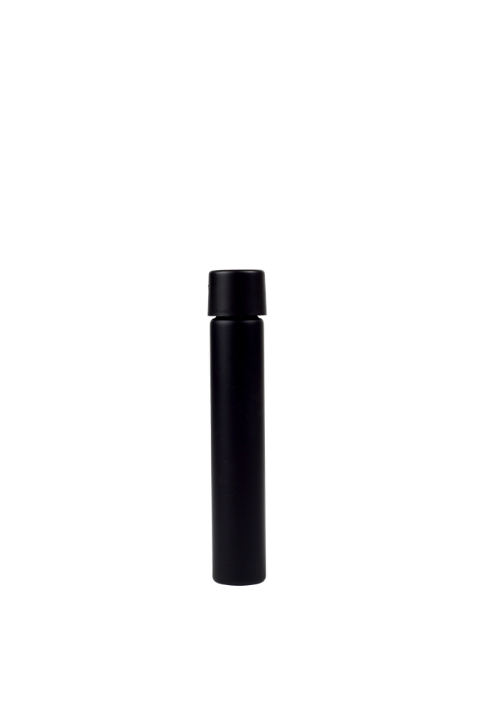 119mm Glass Pre-Roll Tube with Round Black Child Resistant Lid - Matte Black