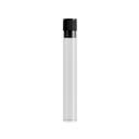 Long (109mm) Clear Pre-Roll Tubes - Black Lid